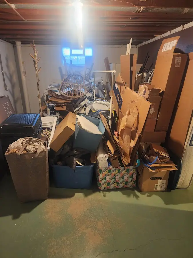 Roll-off dumpster container at job site for 6 Yard Dumpster Rental in King George